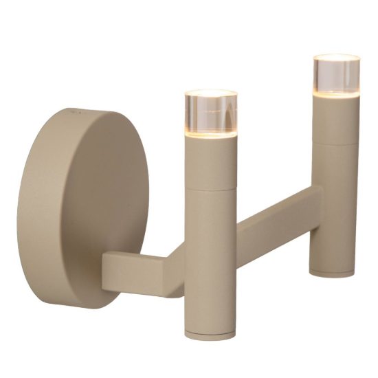 Applique 2 luci per soggiorno moderna tortora led 6w 2700k