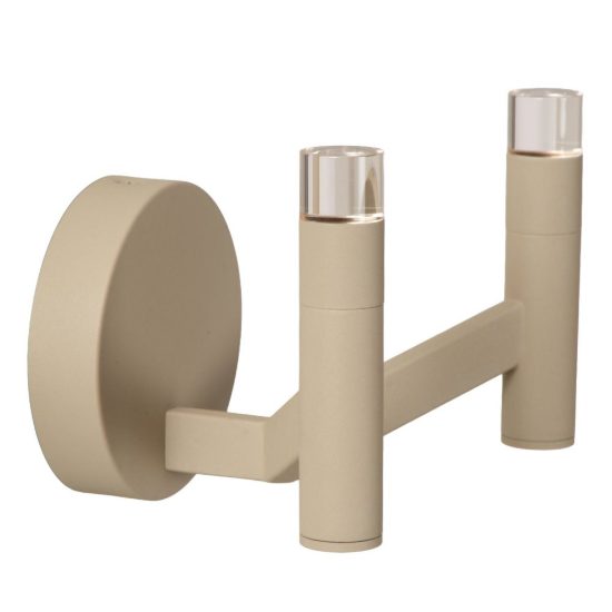 Applique 2 luci per soggiorno moderna tortora led 6w 2700k