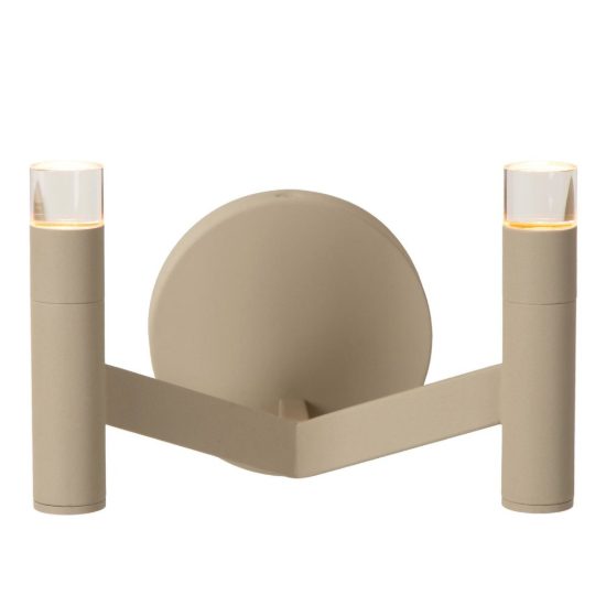 Applique 2 luci per soggiorno moderna tortora led 6w 2700k