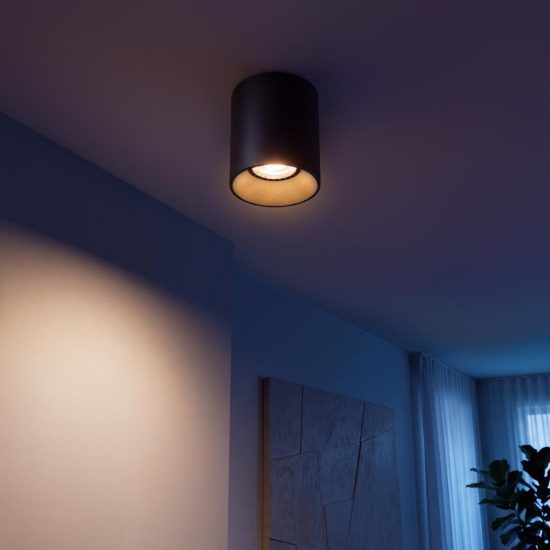 Lampadina gu10 led 5w 3000k spot fascio 40° nera dimmerabile