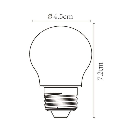 Lampadina e27 led a filamento 4w 2700k a sfera trasparente dimmerabile