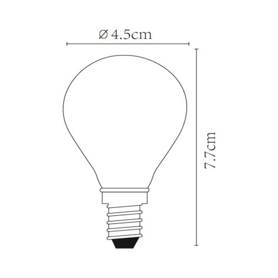 Lampadina e14 led a filamento 4w 2700k a sfera trasparente dimmerabile