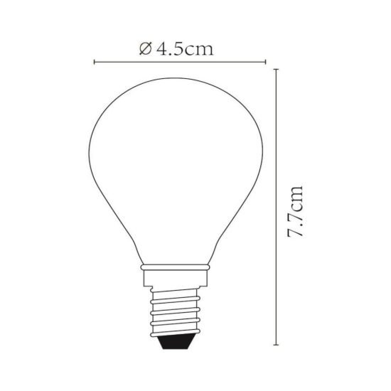 Lampadina e14 led a filamento 4w 2700k a sfera satinata dimmerabile