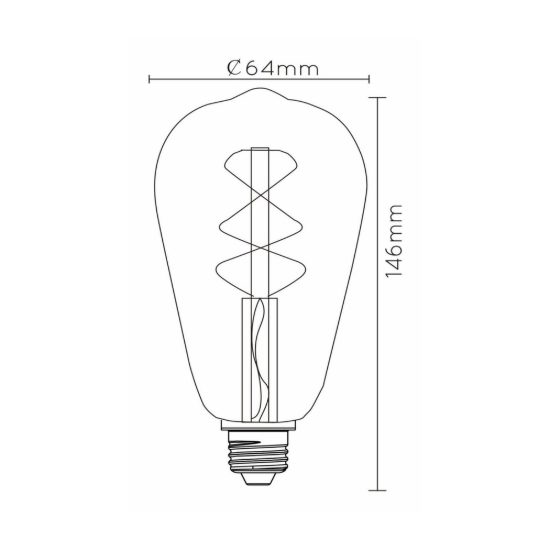 Lampadina e27 led a filamento 4,9w 2200k edison ambra dimmerabile