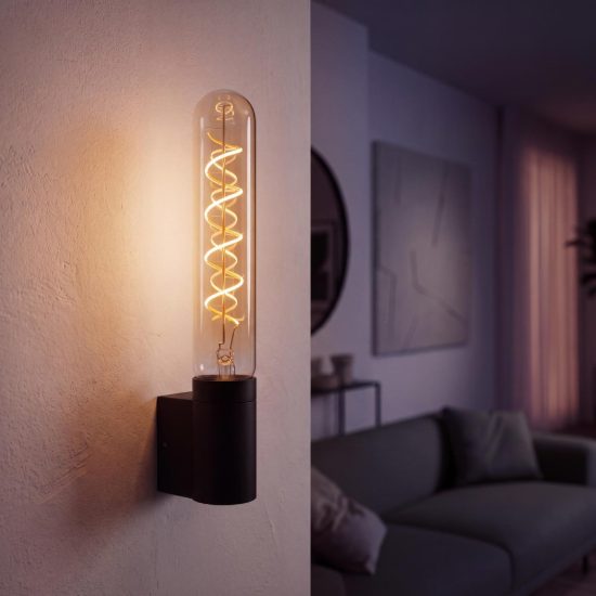 Lampadina e27 led a filamento 4,9w 2200k tubolare h20cm ambra dimmerabile