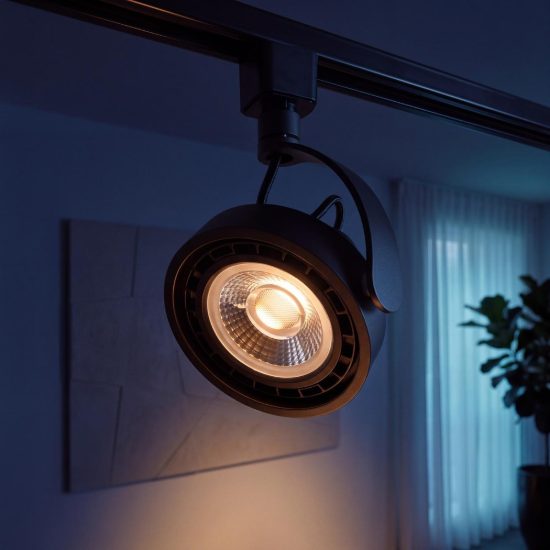 Lampadina gu10 led 12w dim to warm 2200k 3000k spot es111 fascio 40° nera dimmerabile