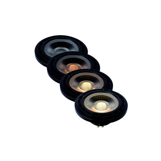 Lampadina gu10 led 12w dim to warm 2200k 3000k spot es111 fascio 40° nera dimmerabile