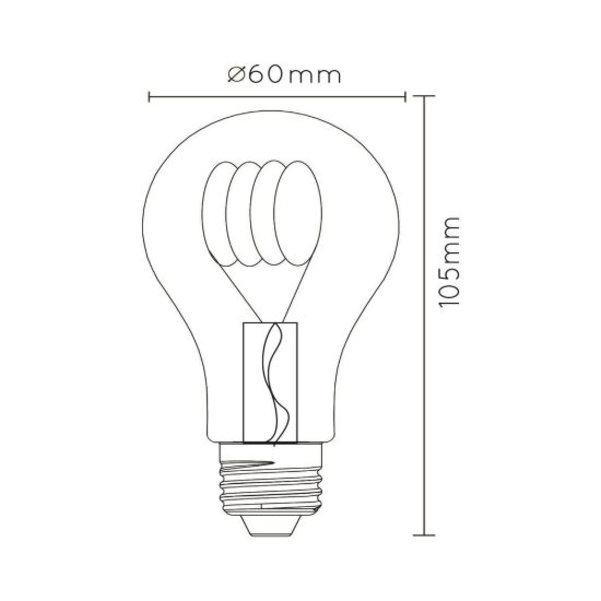 Lampadina e27 led a filamento 4,9w 2700k a goccia trasparente dimmerabile