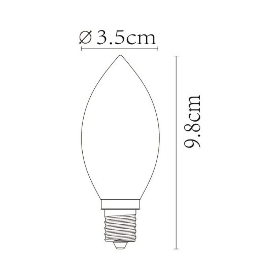 Lampadina e14 led a filamento 3w 2200k a candela ambra dimmerabile