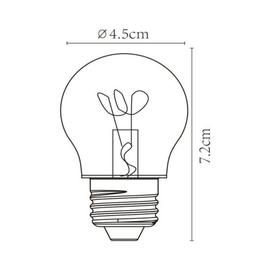 Lampadina e27 led a filamento 3w 2700k a sfera trasparente dimmerabile