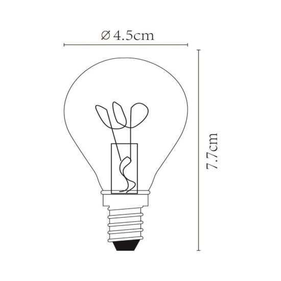 Lampadina e14 led a filamento 3w 2700k a sfera trasparente dimmerabile