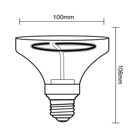Lampadina e27 led a filamento 4w 2200k a imbuto 10cm ambra dimmerabile