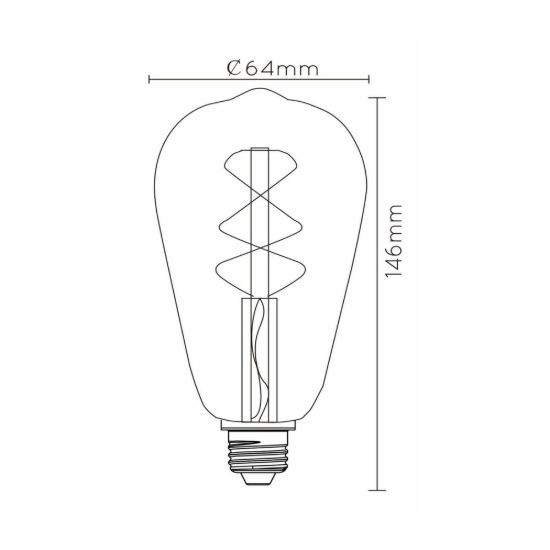 Lampadina e27 led a filamento 5w 2700k edison ambra dimmerabile