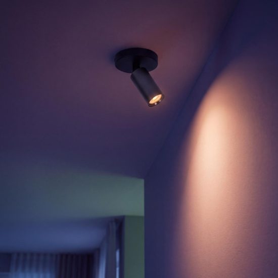 Lampadina gu10 led 3,8w 2700k mini spot fascio 40° nera dimmerabile confezione 3 pezzi