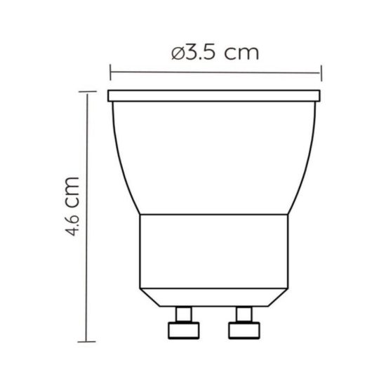 Lampadina gu10 led 3,8w 2700k mini spot fascio 40° nera dimmerabile confezione 3 pezzi