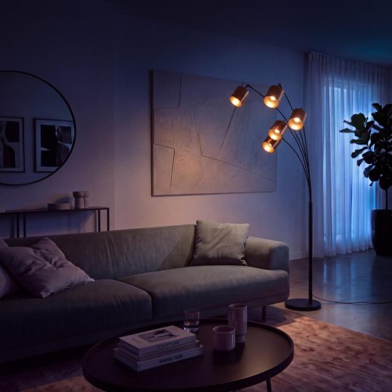 Lampadina e14 led 5w 2700k a riflettore fascio 120° nera dimmerabile con interruttore