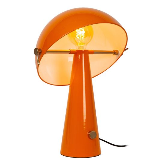 Lampada da tavolo a cupola per soggiorno contemporanea arancione oro dimmerabile