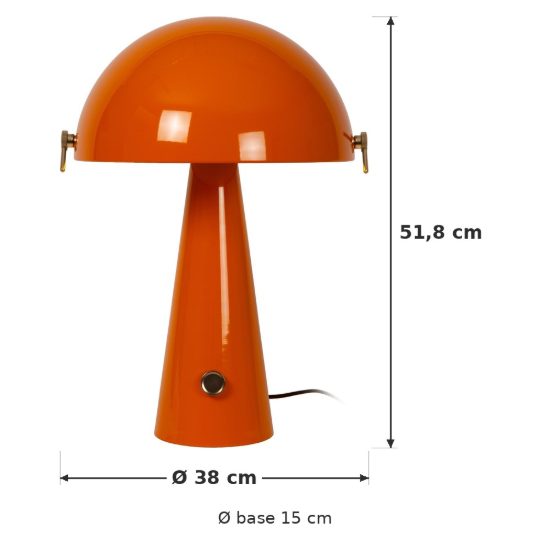 Lampada da tavolo a cupola per soggiorno contemporanea arancione oro dimmerabile