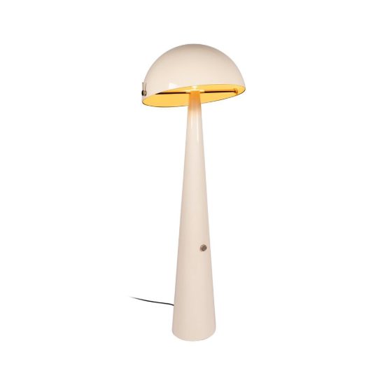 Piantana a cupola per soggiorno contemporanea crema oro dimmerabile