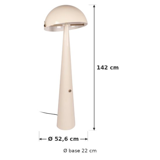 Piantana a cupola per soggiorno contemporanea crema oro dimmerabile