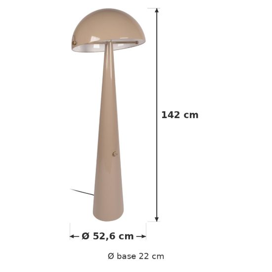 Lampada da terra a cupola per soggiorno contemporanea tortora oro dimmerabile