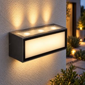 Applique per esterno led 10,5w 3000k ip65 moderna grigio scuro