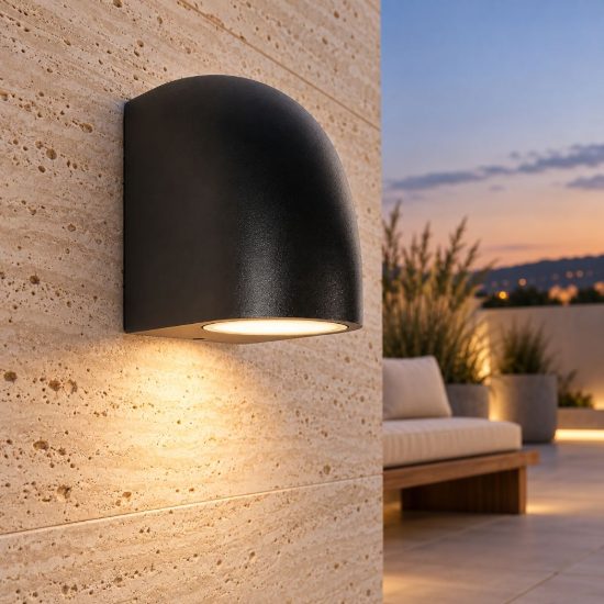 Applique da esterno mono emissione nera ip65