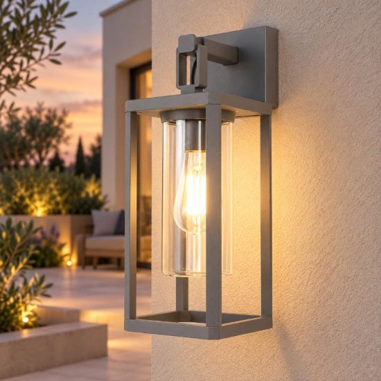 Applique lanterna per esterno ip65 moderna grigio