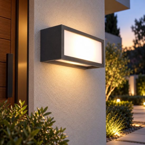 Applique per esterno ip65 rettangolare grigio antracite
