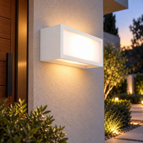 Applique da esterno rettangolare ip65 moderna bianca
