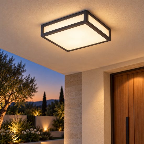 Plafoniera da esterno ip65 moderna grigio scuro
