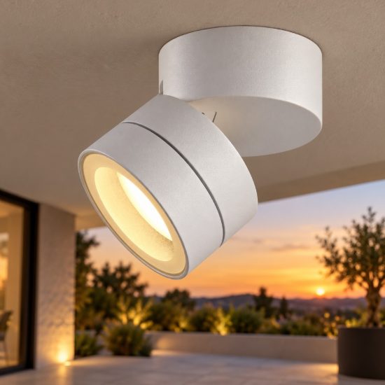Faretto da esterno ip65 orientabile bianco tondo