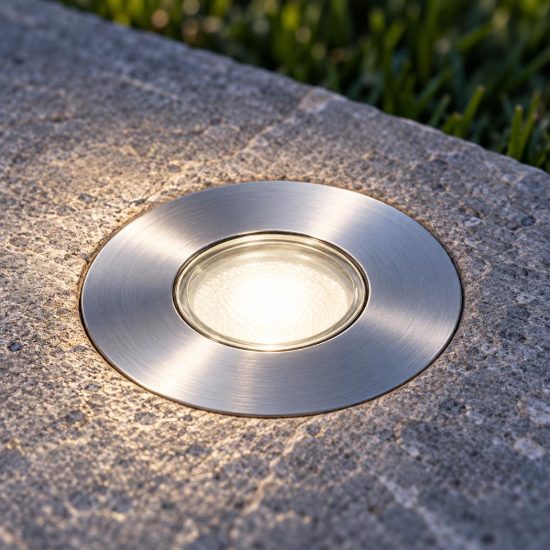 Ideal lux rocket faretto da incasso da esterno pavimento led 2w 4000k 5,5cm rotondo acciaio