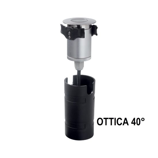 Ideal lux rocket faretto da incasso da esterno pavimento led 2w 4000k 5,5cm rotondo acciaio