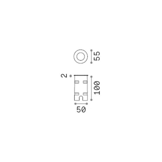 Ideal lux rocket faretto da incasso da esterno pavimento led 2w 4000k 5,5cm rotondo acciaio