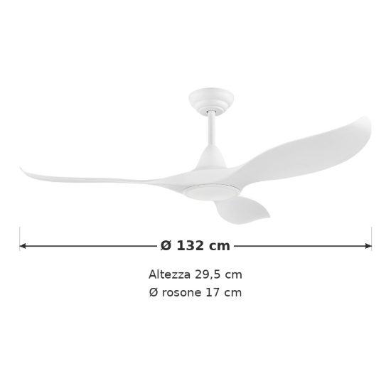 Eglo cirali 52 ventilatore da soffitto dc con luce led 16w 3000k 5000k 132cm con telecomando bianco oltre 20mq