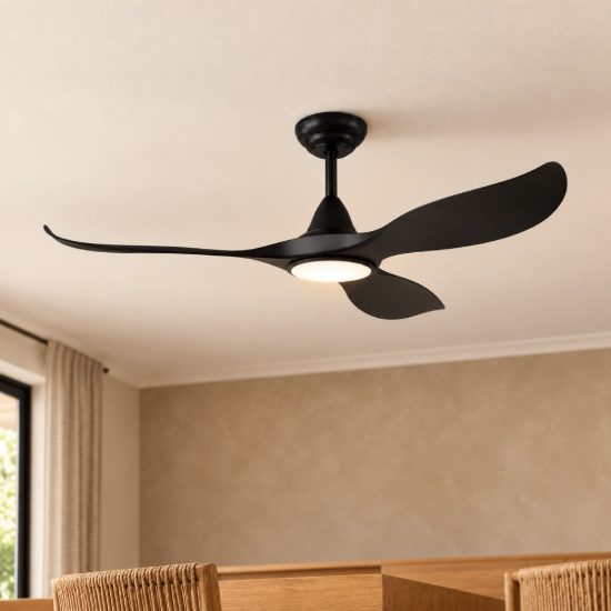 Eglo cirali 52 ventilatore da soffitto dc con luce led 16w 3000k 5000k 132cm con telecomando nero oltre 20mq