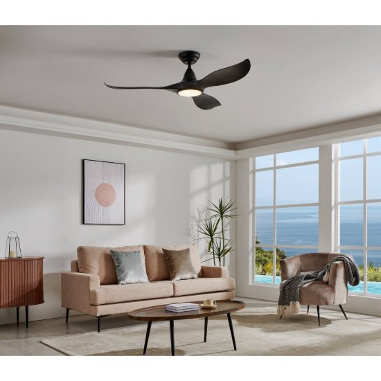 Eglo cirali 52 ventilatore da soffitto dc con luce led 16w 3000k 5000k 132cm con telecomando nero oltre 20mq