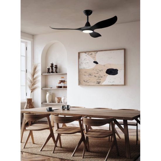 Eglo cirali 52 ventilatore da soffitto dc con luce led 16w 3000k 5000k 132cm con telecomando nero oltre 20mq