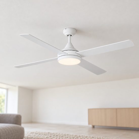 Eglo trinidad ventilatore con luce led 19w 3000k 5000k 122cm con telecomando bianco oltre 20mq