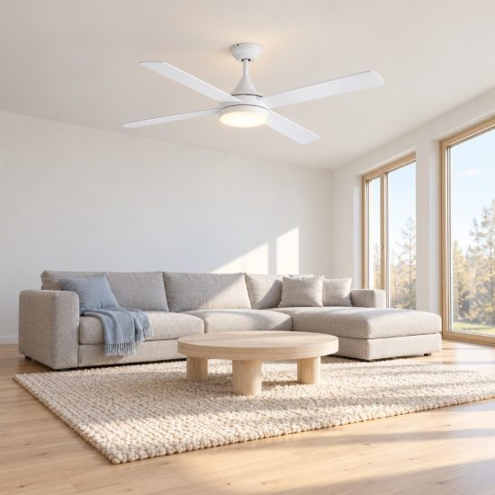 Eglo trinidad ventilatore con luce led 19w 3000k 5000k 122cm con telecomando bianco oltre 20mq