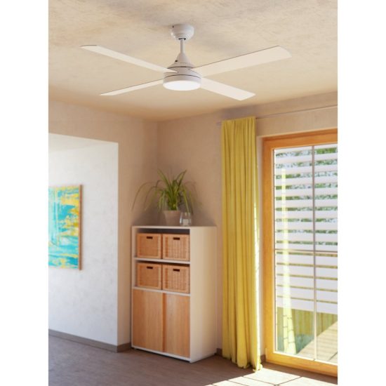 Eglo trinidad ventilatore con luce led 19w 3000k 5000k 122cm con telecomando bianco oltre 20mq