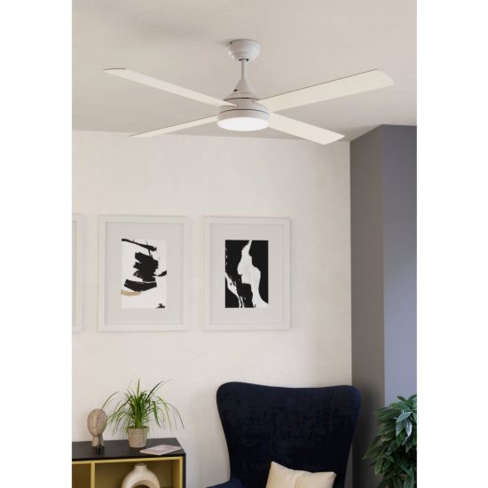 Eglo trinidad ventilatore con luce led 19w 3000k 5000k 122cm con telecomando bianco oltre 20mq