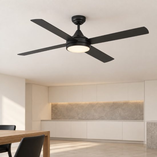 Eglo trinidad ventilatore da soffitto con luce led 19w cct 3000k 4000k 5000k con telecomando nero oltre 20mq