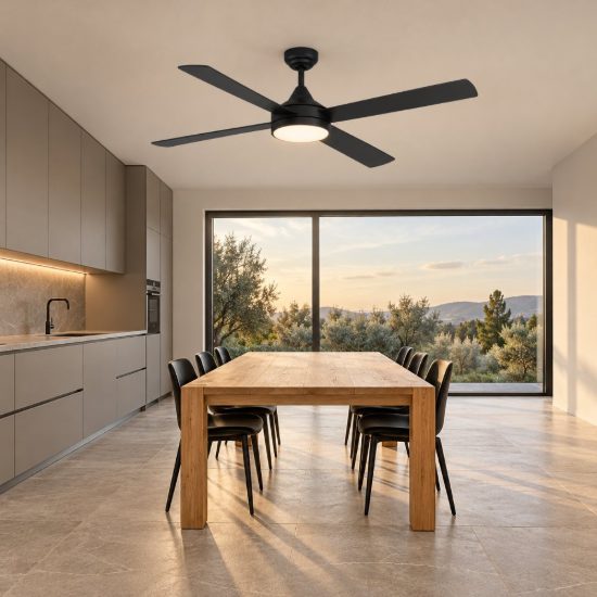 Eglo trinidad ventilatore da soffitto con luce led 19w cct 3000k 4000k 5000k con telecomando nero oltre 20mq