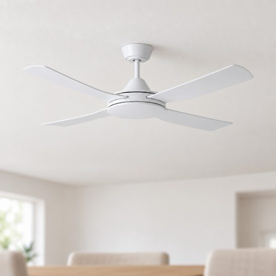 Eglo bondi 1 ventilatore da soffitto senza luce 122cm con telecomando bianco oltre 20mq