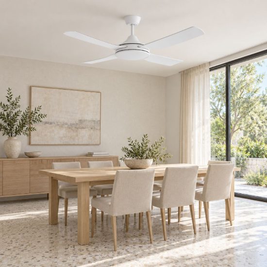 Eglo bondi 1 ventilatore da soffitto senza luce 122cm con telecomando bianco oltre 20mq