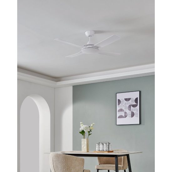 Eglo bondi 1 ventilatore da soffitto senza luce 122cm con telecomando bianco oltre 20mq