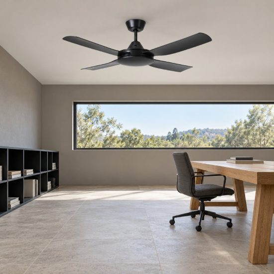 Eglo bondi 1 ventilatore da soffitto senza luce 122cm con telecomando nero oltre 20mq