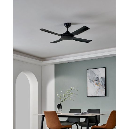 Eglo bondi 1 ventilatore da soffitto senza luce 122cm con telecomando nero oltre 20mq
